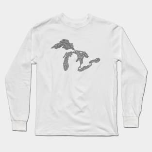 Great Lakes Map Design Long Sleeve T-Shirt